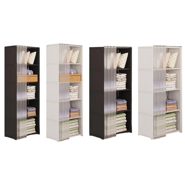 Clothes Closet Wardrobe Portable Rack Storage Organizer Movable w/ Shelves