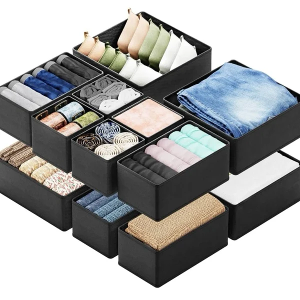 Drawer Organizer Clothes, 12 Pack Dresser Organizer Bins forCloset Organization