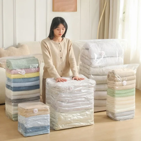 Plastic Vacuum Compression Bag Clothes Quilt Packing Bag Blanket