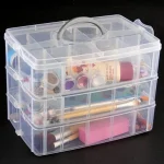 2 PCS Three Layer Storage Box Multi-grid Makeup Organizer Vanity - Image 2