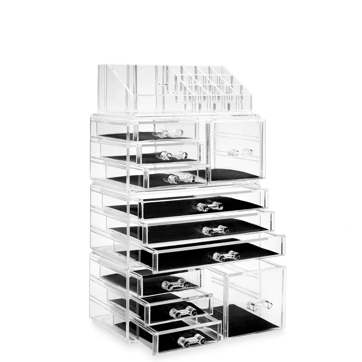 Large Acrylic Cosmetic Makeup Organizer Jewelry Drawer Storage Box Display Case - Image 2