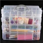 2 PCS Three Layer Storage Box Multi-grid Makeup Organizer Vanity - Image 3