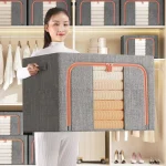Storage Bins with Metal Frame Stackable Foldable Clothes Organizer - 2Pk - Image 4